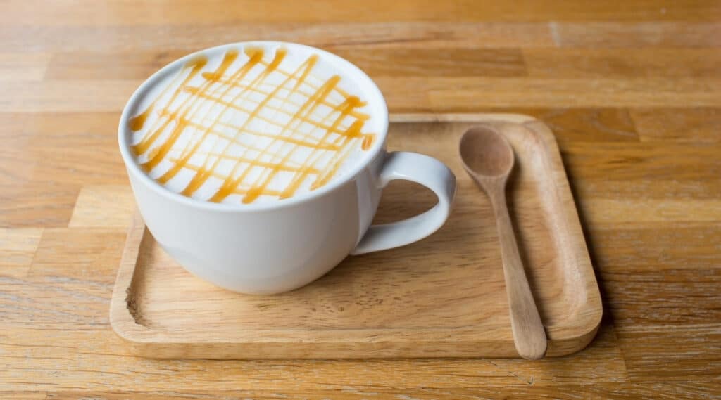 A home made caramel macchiato.
