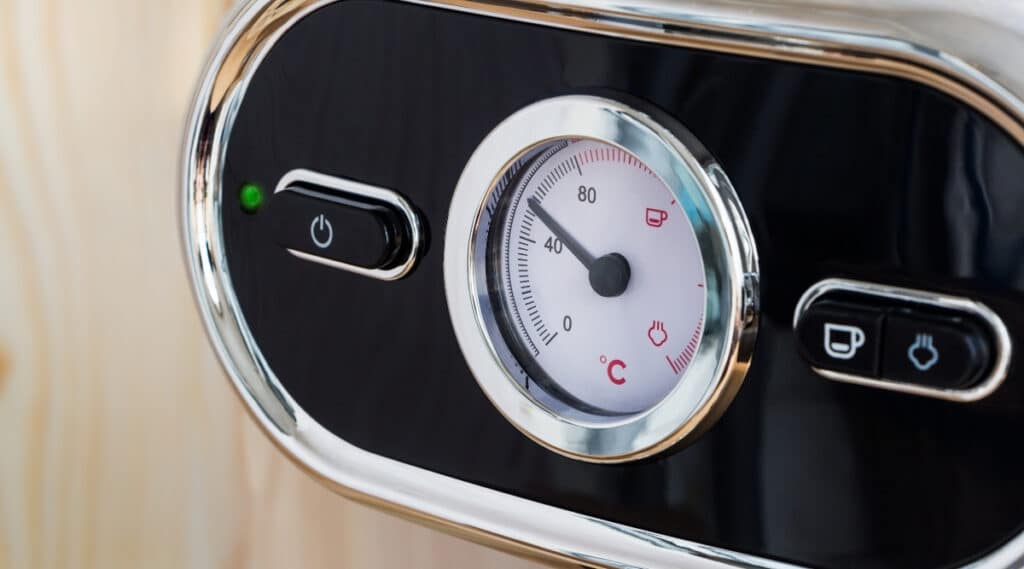 Coffee machine brew temperature.